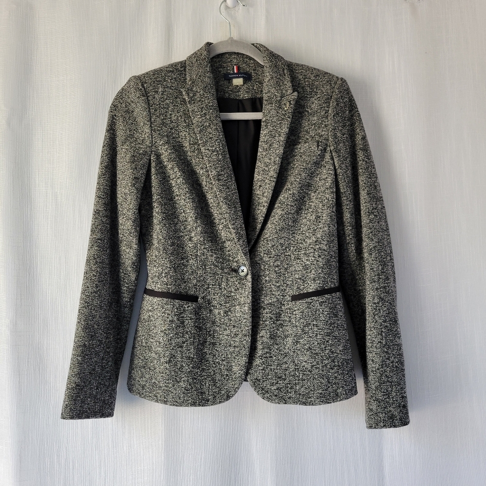 Tommy Hilfiger women's Marled sweatshirt elbow patch blazer size 2